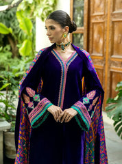 Charizma Embroidered Velvet 3piece suit - KP2016