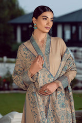kp532-Embroidered Dhanak Suit with Heavy Embroidered Dhanak Shawll