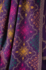 Kp603-WINTER 3-Pc Embroidered Dhanak Suit with Heavy Embroidered Dhanak Shawll