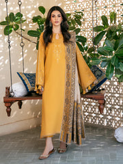 izel - Winter 3PC Dhanak Embroidered Suit - kp33103